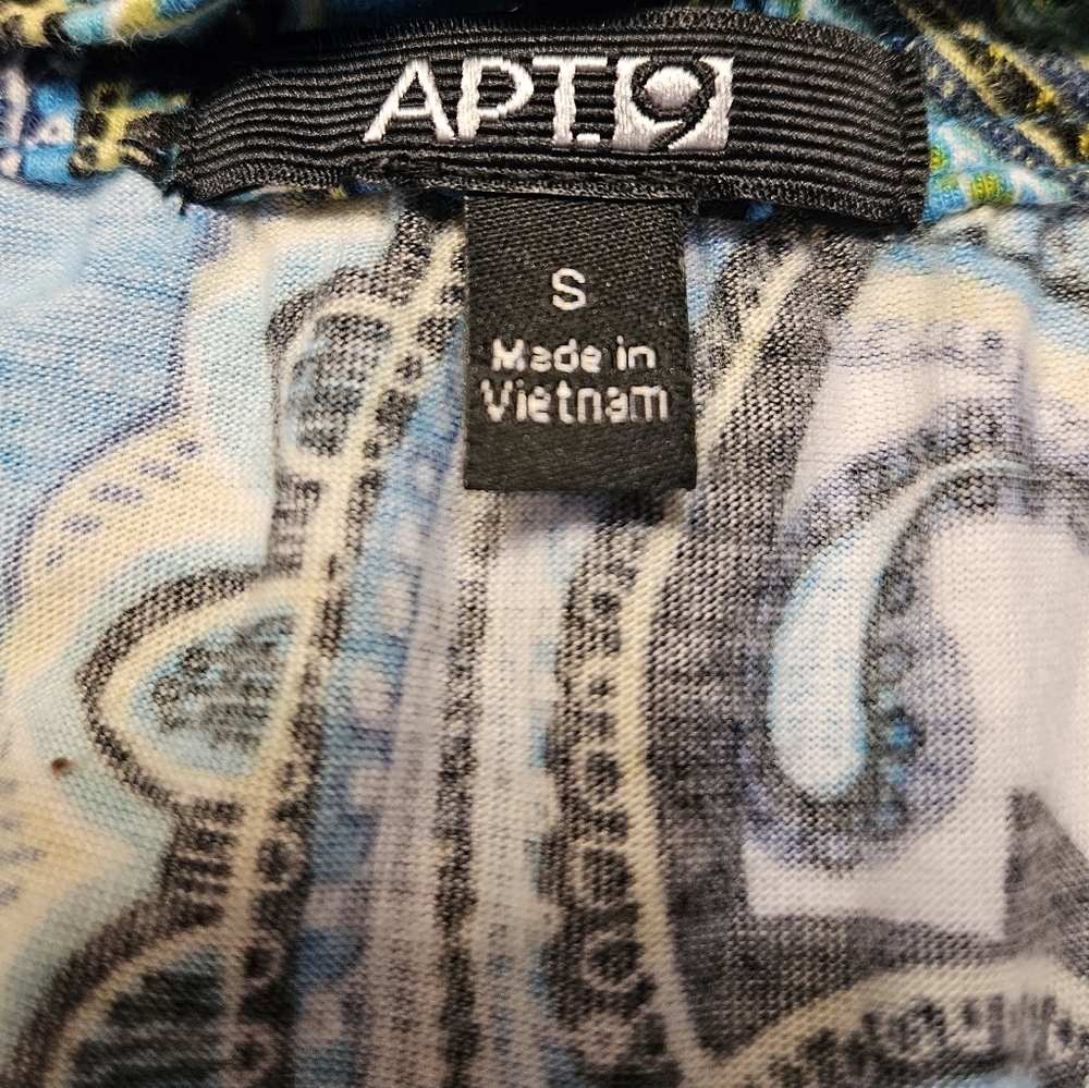 Vintage Y2K Apt. 9 Blue Paisley Smocked Boho Blouse Top S - Picture 9 of 9